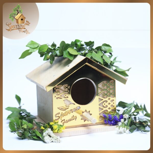 Sparrow Family Handcrafted Birdhouse – Elegant Design - Image 8