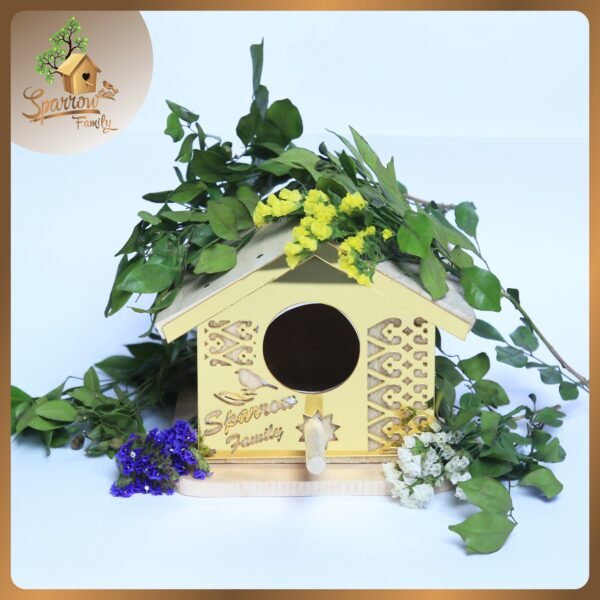 Sparrow Family Handcrafted Birdhouse – Elegant Design - Image 7