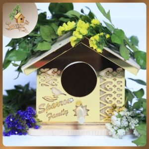 Sparrow Family Handcrafted Birdhouse – Elegant Design