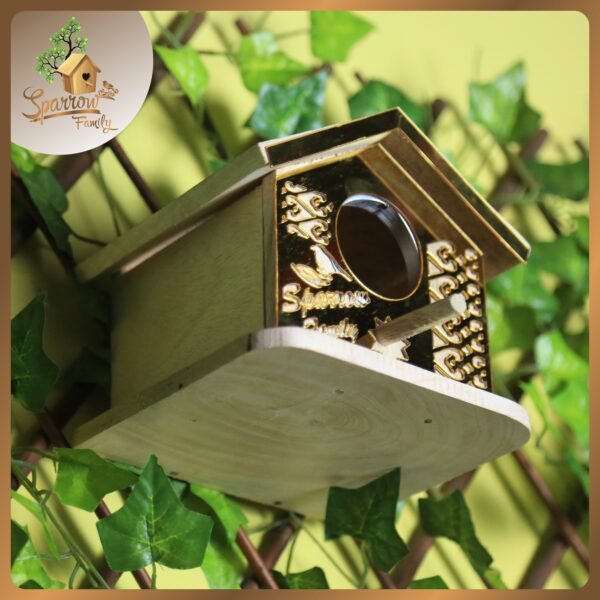 Sparrow Family Handcrafted Birdhouse – Elegant Design - Image 6